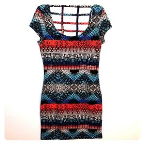 Strappy-back Red, White, and Blue Bodycon Dress